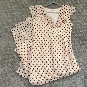 Pink Polka Dot with ruffles for your next holiday event!